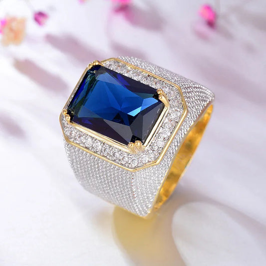 925 Sterling Silver Cubic Zirconia Wedding Rings for Women Luxury Wide Ring Full Bling Iced Out Engagement Trendy Jewelry