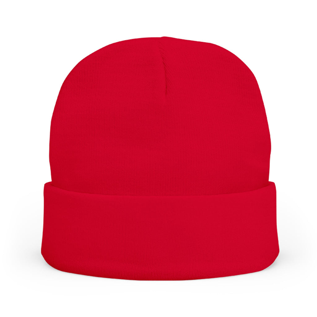 Embroidered 'DUXPIN' Knit Beanie – Cozy Winter Hat with Gold Lettering