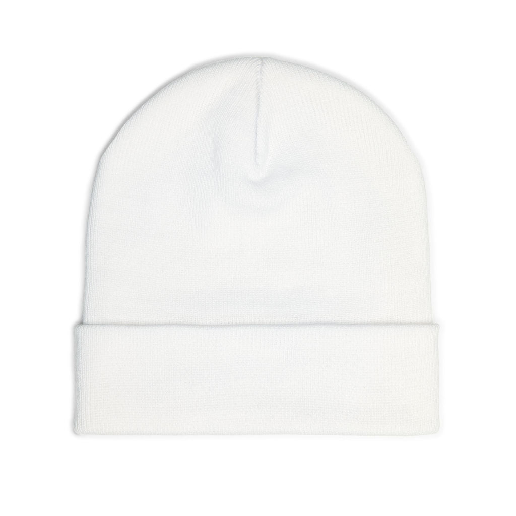 Embroidered 'DUXPIN' Knit Beanie – Cozy Winter Hat with Gold Lettering