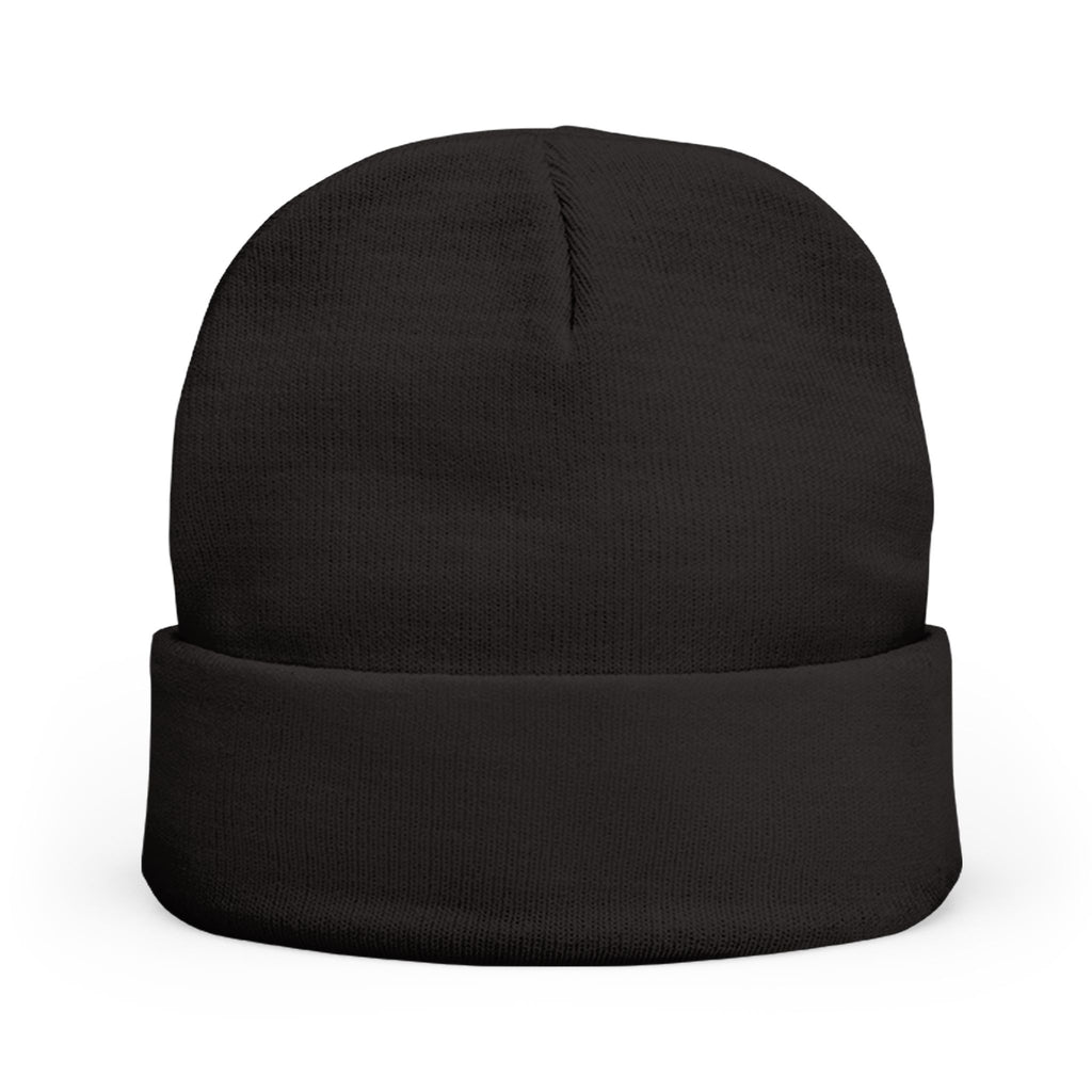 Embroidered 'DUXPIN' Knit Beanie – Cozy Winter Hat with Gold Lettering