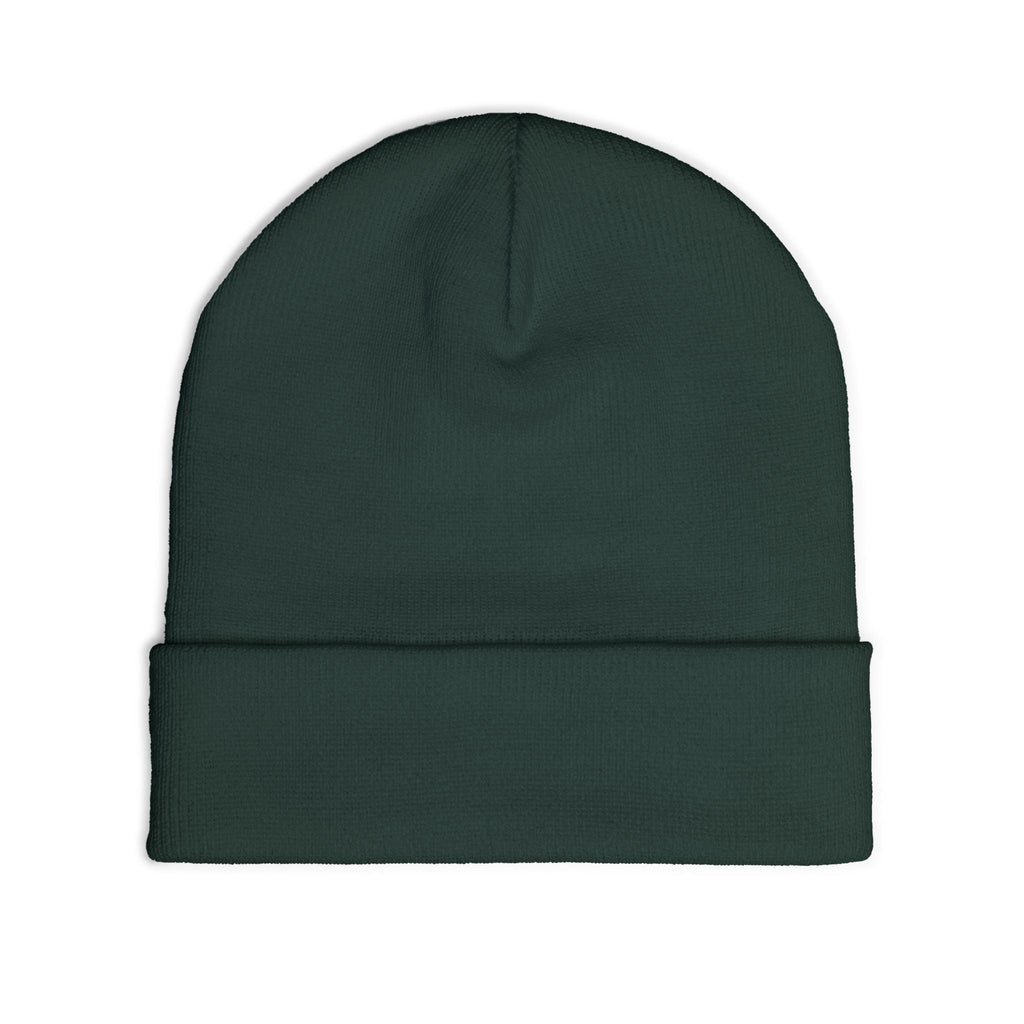 Embroidered 'DUXPIN' Knit Beanie – Cozy Winter Hat with Gold Lettering