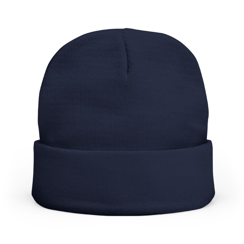 Embroidered 'DUXPIN' Knit Beanie – Cozy Winter Hat with Gold Lettering