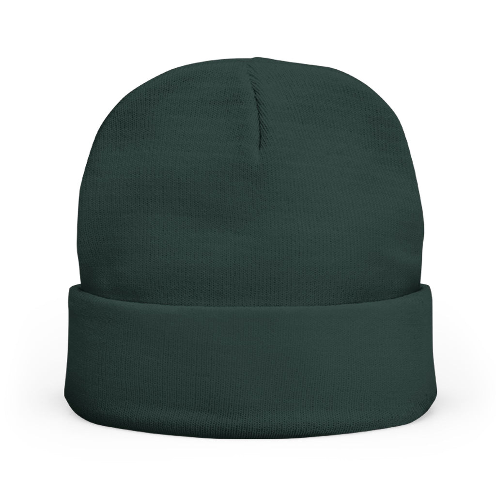 Embroidered 'DUXPIN' Knit Beanie – Cozy Winter Hat with Gold Lettering