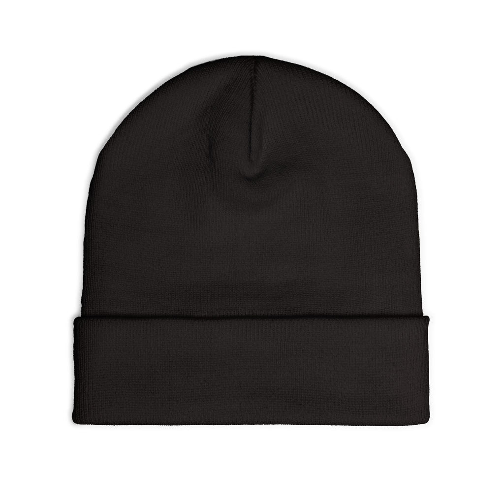 Embroidered 'DUXPIN' Knit Beanie – Cozy Winter Hat with Gold Lettering