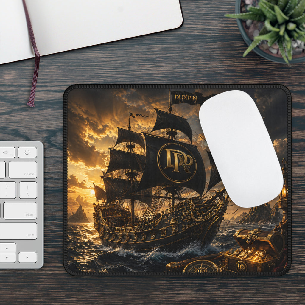 Pirate Galleon Gaming Mouse Pad — Vintage Nautical Ship Desk Mat