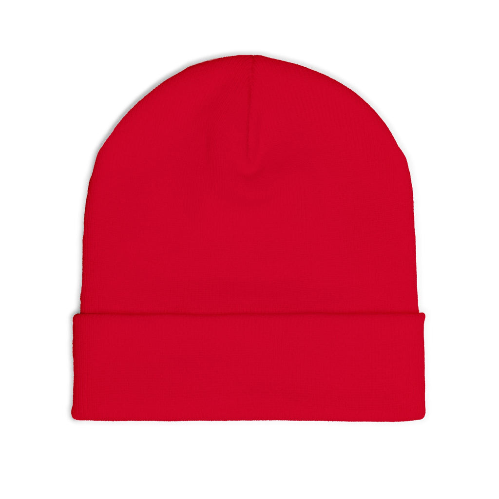 Embroidered 'DUXPIN' Knit Beanie – Cozy Winter Hat with Gold Lettering