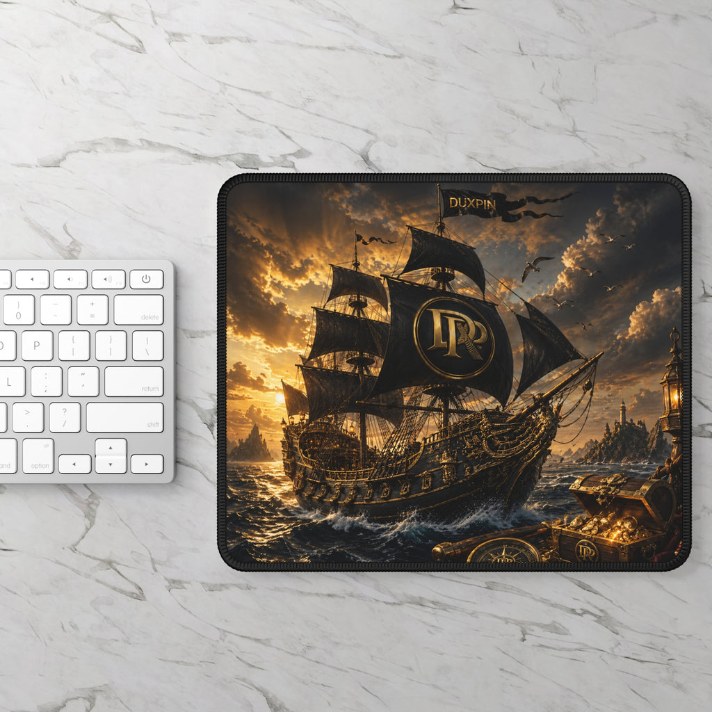 Pirate Galleon Gaming Mouse Pad — Vintage Nautical Ship Desk Mat
