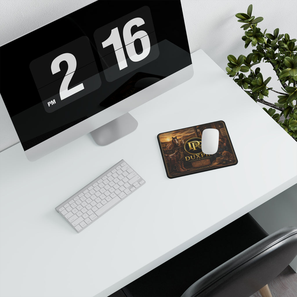 Ranch Life Non‑Slip Gaming Mouse Pad — Duxpin Western Logo & Family Scene