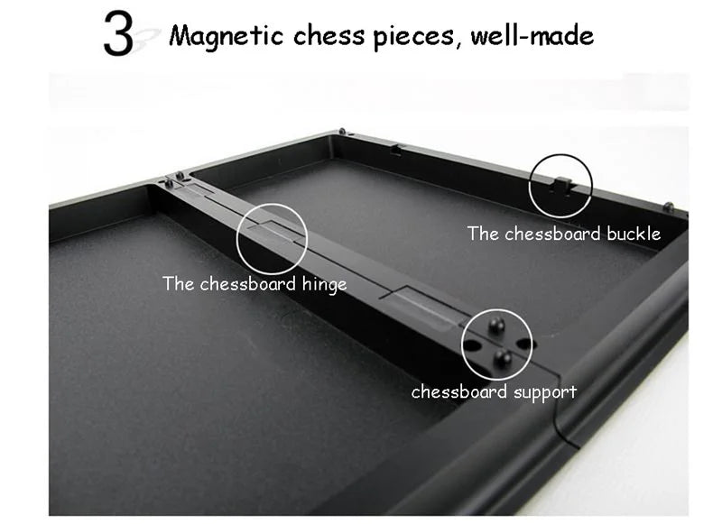 Medieval Folding Classic Chess Set With Chessboard 32 Pieces Gold Silver Magnetic Chess Portable Travel Games For Adults Kid Toy