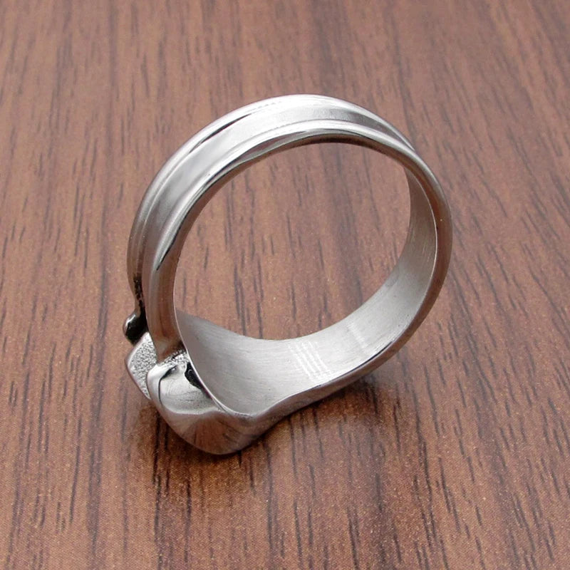 Punk 316L Stainless Steel  Silver Color Hot Sale Men's Motor Biker Mechanic Screw Wrench Ring  Jewelry