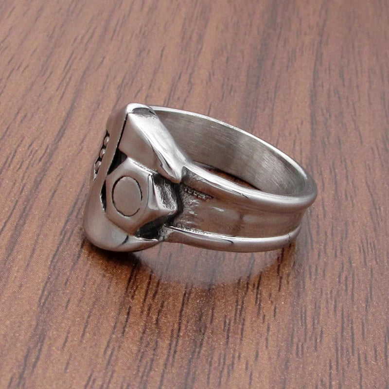 Punk 316L Stainless Steel  Silver Color Hot Sale Men's Motor Biker Mechanic Screw Wrench Ring  Jewelry