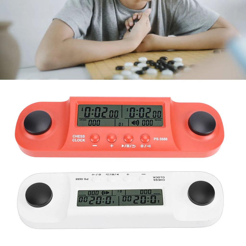 Chess Clock Battery Operated HD Display Chess Timer for International Chess Chinese Chess Competition Portable Game Timer