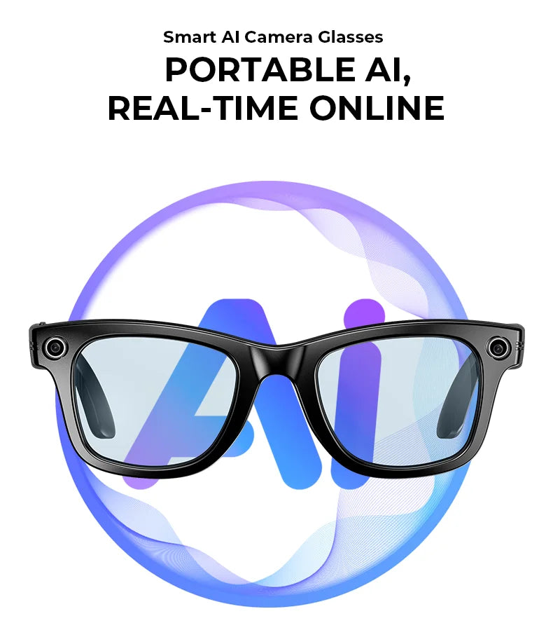 Multifunctional  Smart AI Camera Glasses with 8MP 140+ Languages Real-Time Translation Bluetooth Music 1080P Video Recording