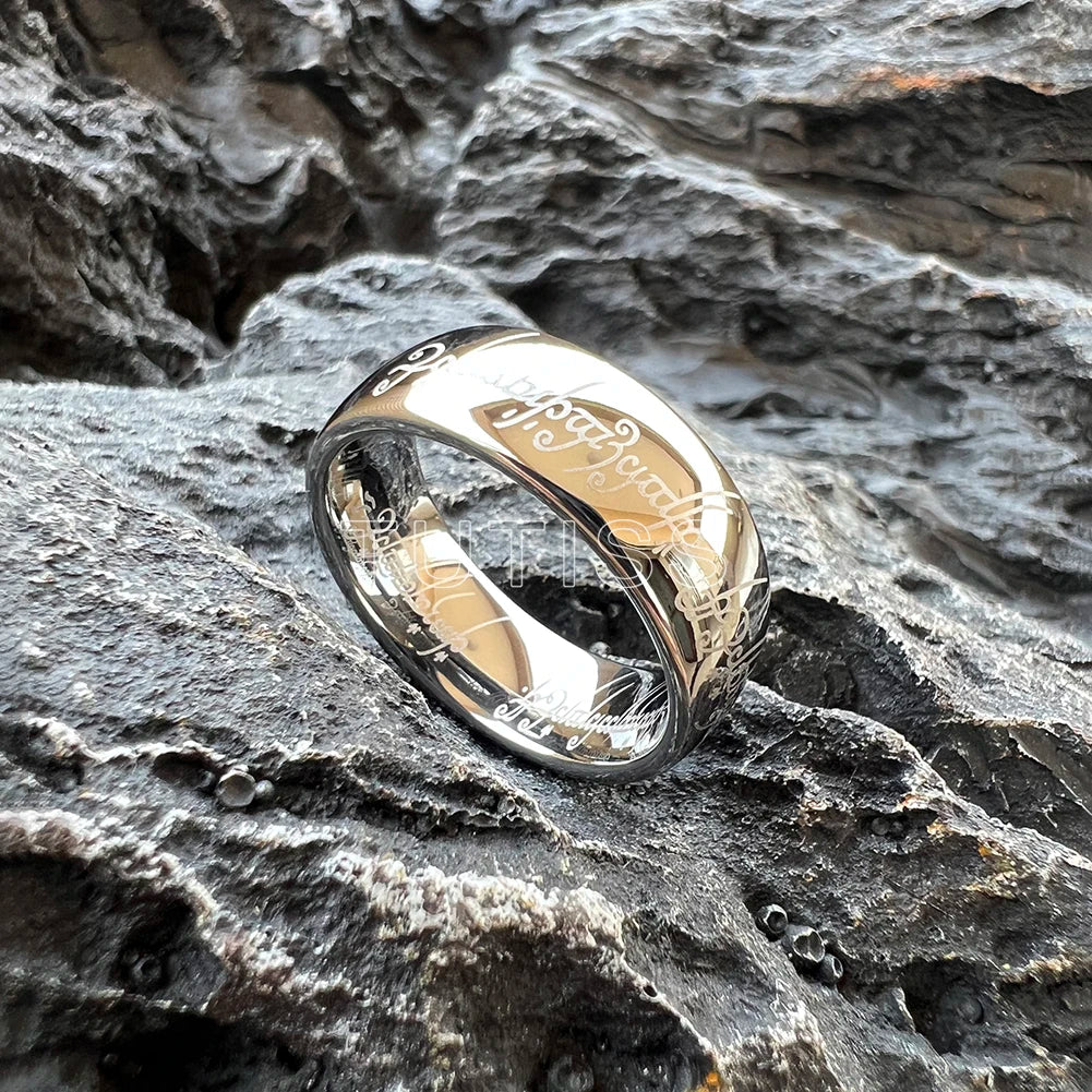 TUTISS 6/8mm Men Women Popular Engraving Ring Tungsten Wedding Band Domed Polished Stocks On Hand