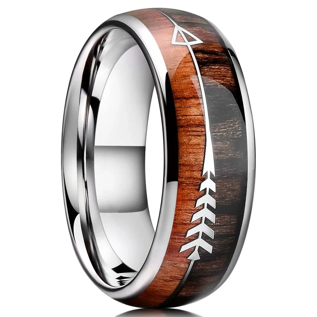 Fashion 8MM Gold Color Men Stainless Steel Ring Pink Abalone Shell Inlay Rings For Men Women Wedding Engagement Jewelry Gift
