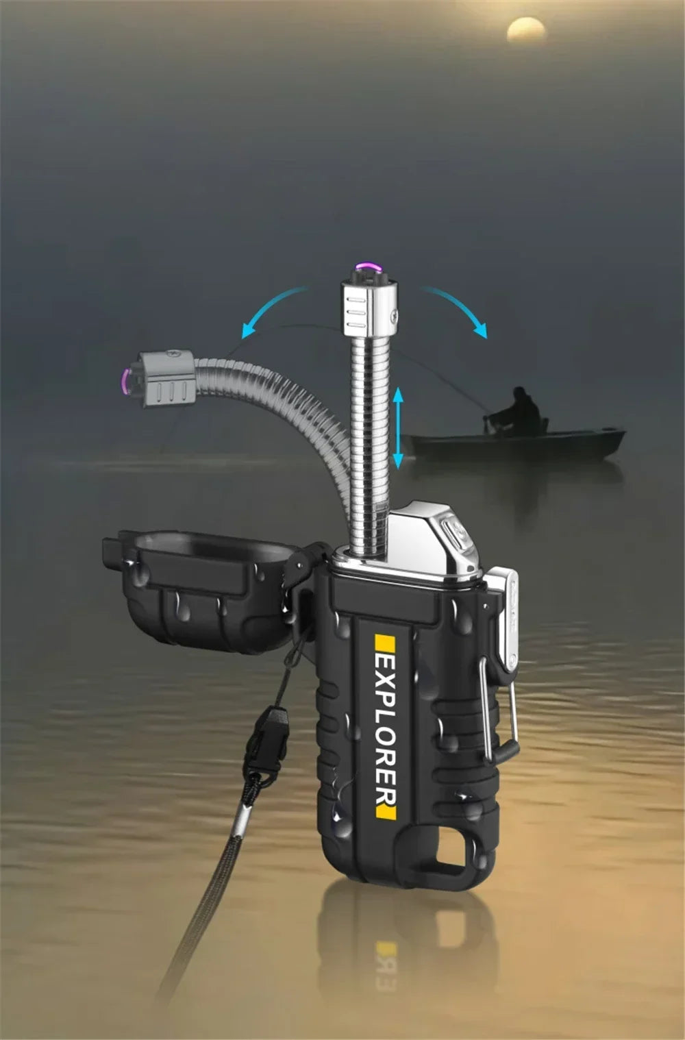 NEW USB Tape-C Waterproof Lighter Arc Plasma Lighter 360 Rotation Ignition Outdoor Camping Windproof Lighter Smoking