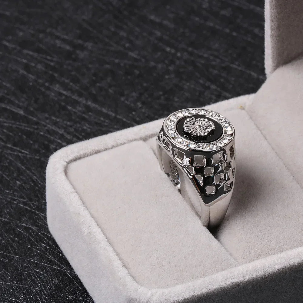 Medusa Ring for Men Inlaid with Zircon Fashion Domineering Rings Female Punk Style Jewelry Gifts Wholesale