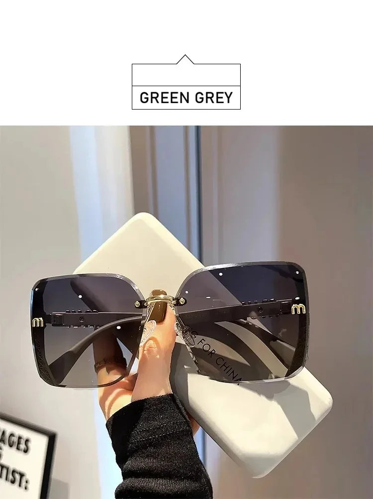 QVQV Luxury Designer Square Sunglasses Women High Quality Letters Sun Glasses Ladies Vintage Trendy Driving Eyewear Gafas De Sol