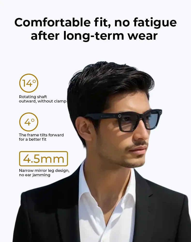 Multifunctional  Smart AI Camera Glasses with 8MP 140+ Languages Real-Time Translation Bluetooth Music 1080P Video Recording