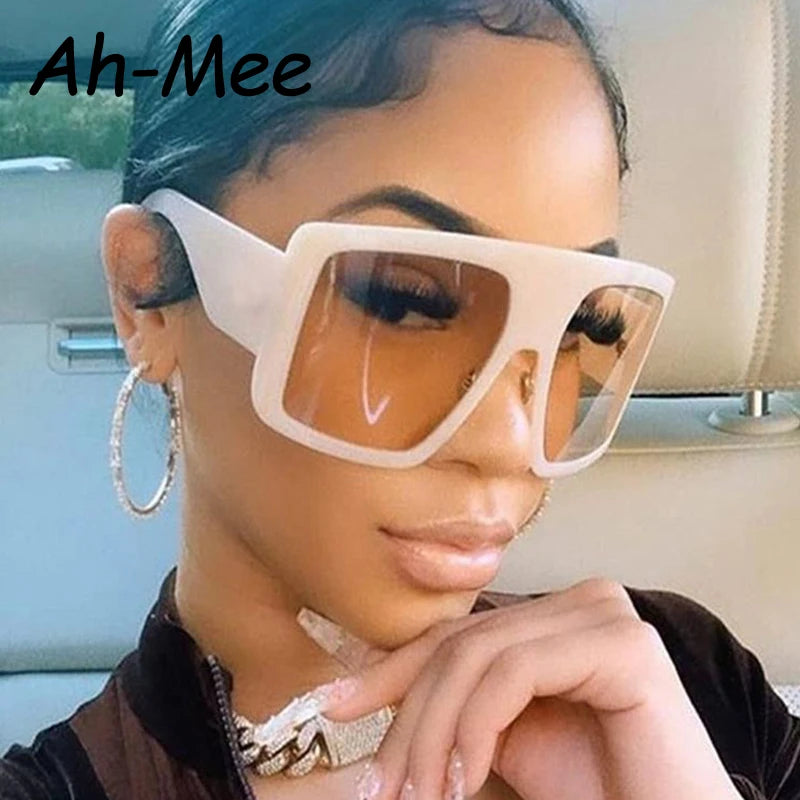 Protective Glasses Oversized Punk Square Sunglasses Y2K Unique Men Trendy Riding Sun Glasses Brand Outdoor New Eyewear UV400