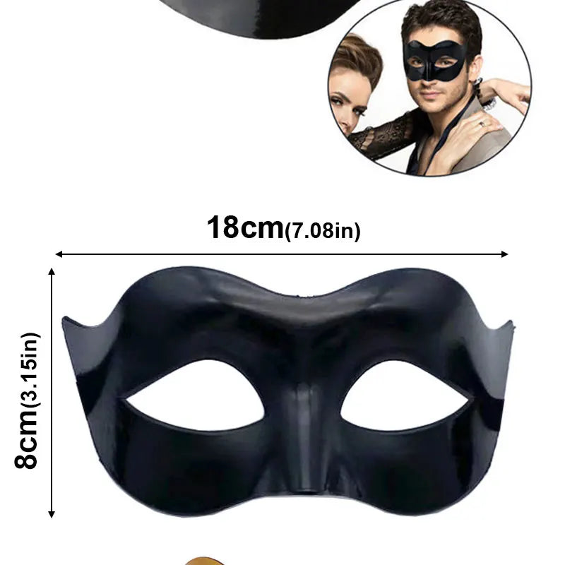 Women Man Sexy Gentleman Masquerade Mask Prom Mask Halloween Party Props Black White Retro Mask Plastic Half Face Cosplay Mask