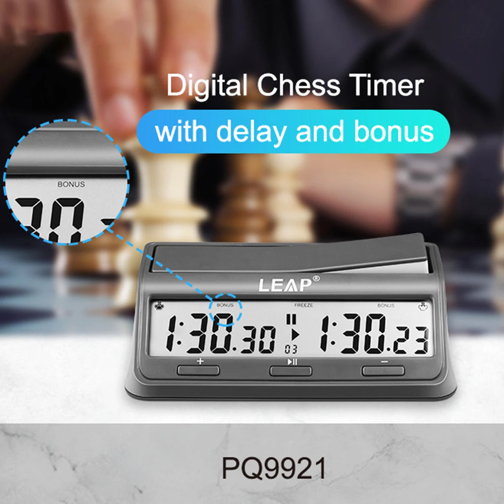 LEAP PQ9921 Chess Clock Digital Chess Timer for Board Games Timer 37 Preset Programme Countdown Bonus/Increment Delay Byo-yomi