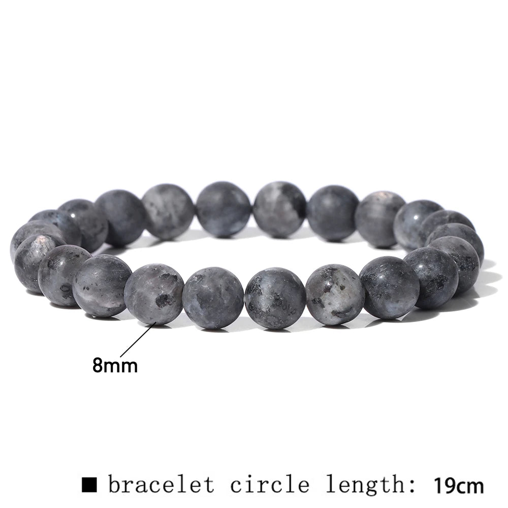 8mm Black White Natural Stone Bracelet Handmade Matte Opal Beaded Bracelets Energy Yoga Male Bracelet for Men Women Jewelry Gift