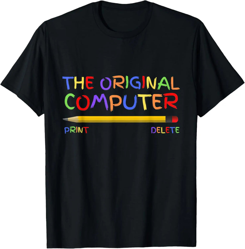 Funny and Satirical Computer Programmer Pencil Pattern T-shirt Print Tshirt Women Clothing Fashion Summer Streetwear Personality
