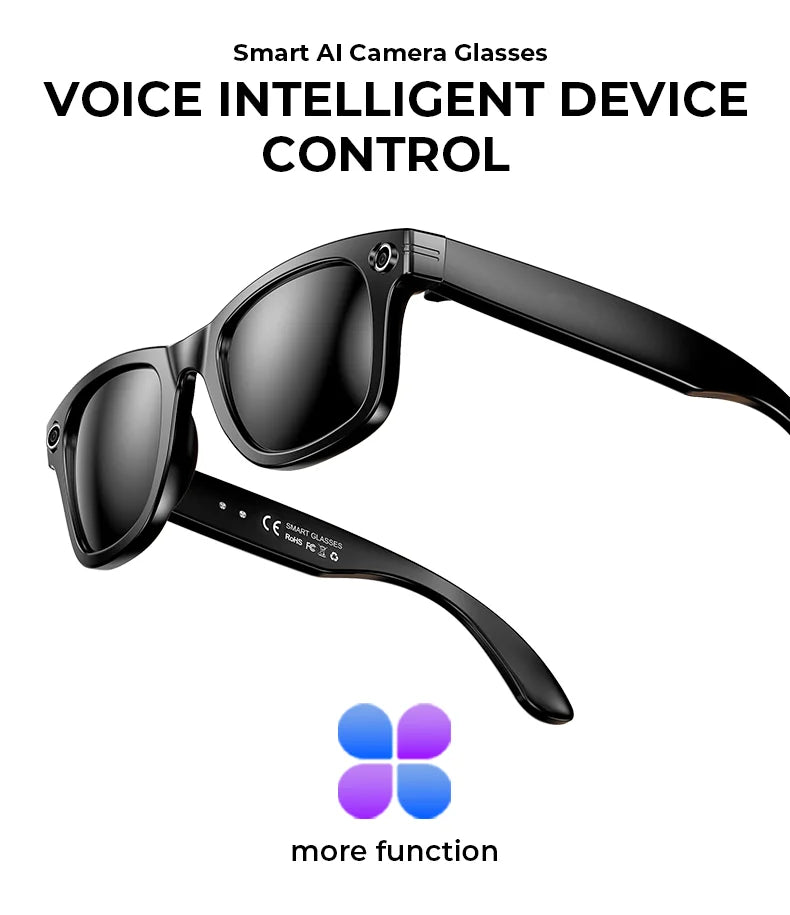 Multifunctional  Smart AI Camera Glasses with 8MP 140+ Languages Real-Time Translation Bluetooth Music 1080P Video Recording