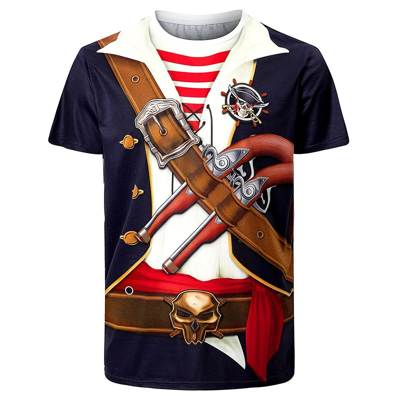 3D Printed Mens Costume Funny T-Shirts Novelty Graphics Short Sleeve Casual Tee Shirt Summer Round Neck Oversized Tshirt Foe Men