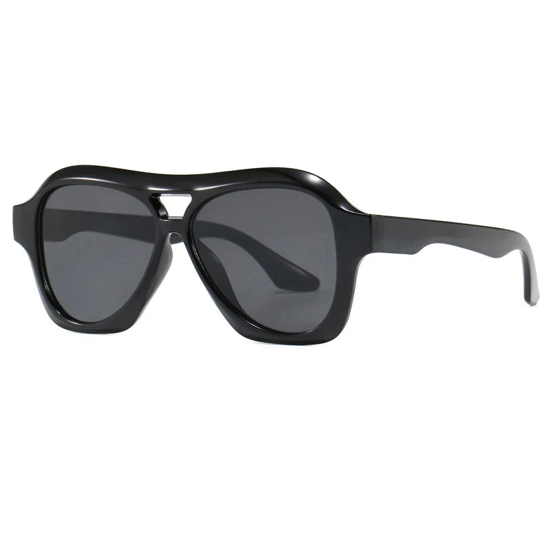 Retro Double Beam Sunglasses Women Brand Designer Glasses New Ins Fashion Personalized Gradient Eyewear Men Eyeglasses UV400