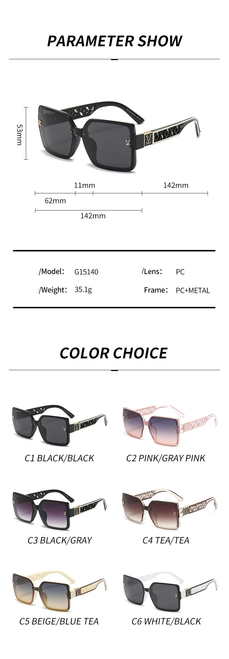 New luxury fashion box sunglasses ladies high sense sunshade sunglasses