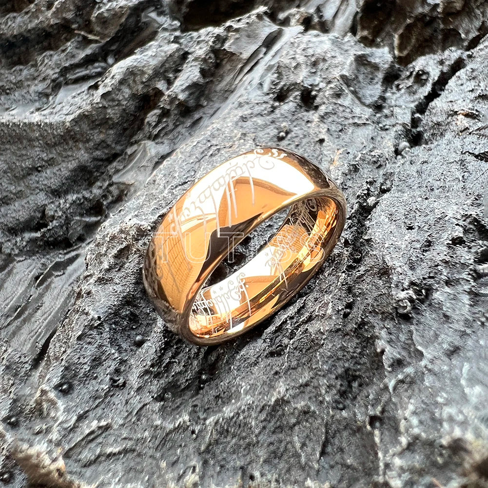 TUTISS 6/8mm Men Women Popular Engraving Ring Tungsten Wedding Band Domed Polished Stocks On Hand