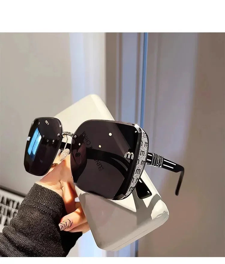 QVQV Luxury Designer Square Sunglasses Women High Quality Letters Sun Glasses Ladies Vintage Trendy Driving Eyewear Gafas De Sol