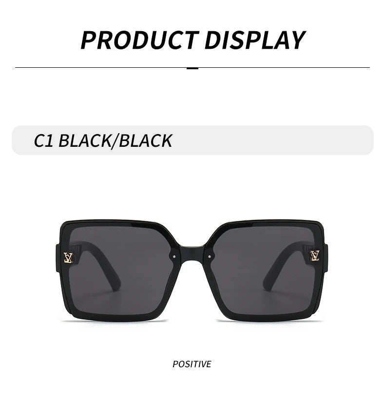 New luxury fashion box sunglasses ladies high sense sunshade sunglasses