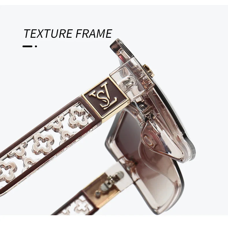 New luxury fashion box sunglasses ladies high sense sunshade sunglasses