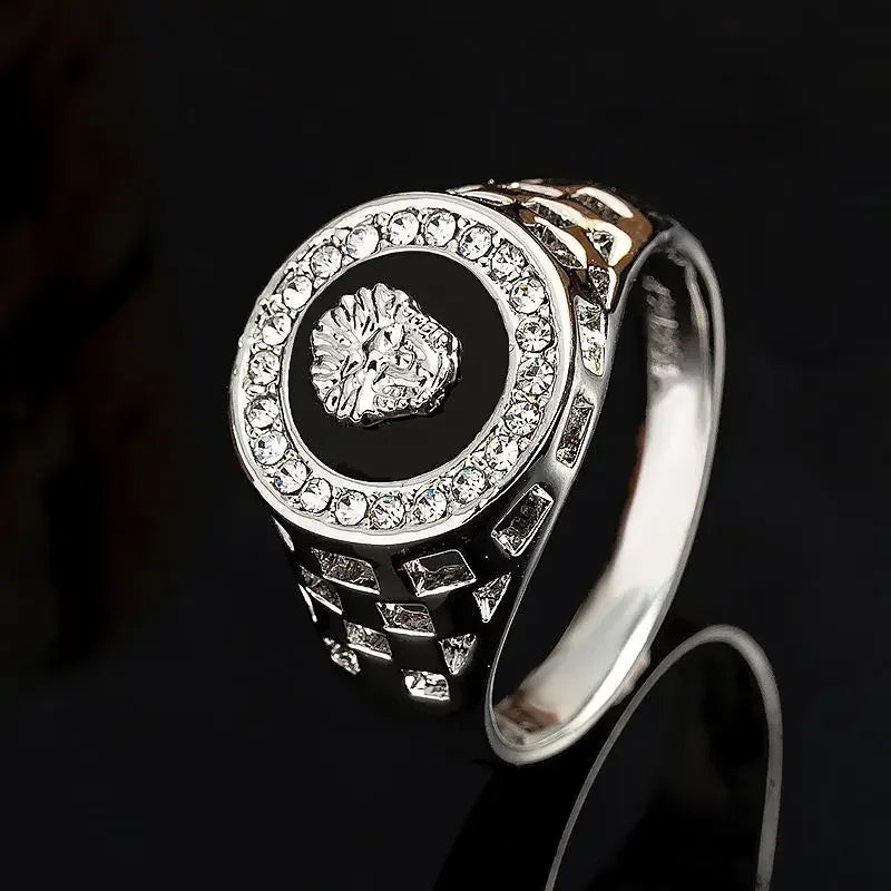 Medusa Ring for Men Inlaid with Zircon Fashion Domineering Rings Female Punk Style Jewelry Gifts Wholesale