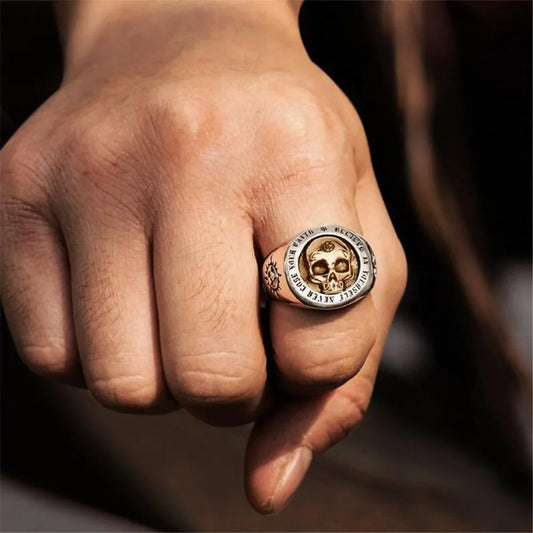 Classic Minimalist Vintage Skull Punk Rock Hip Hop Trend Men's Ring Boys Birthday Street Niche Party Birthday GiftBanquetJewelry