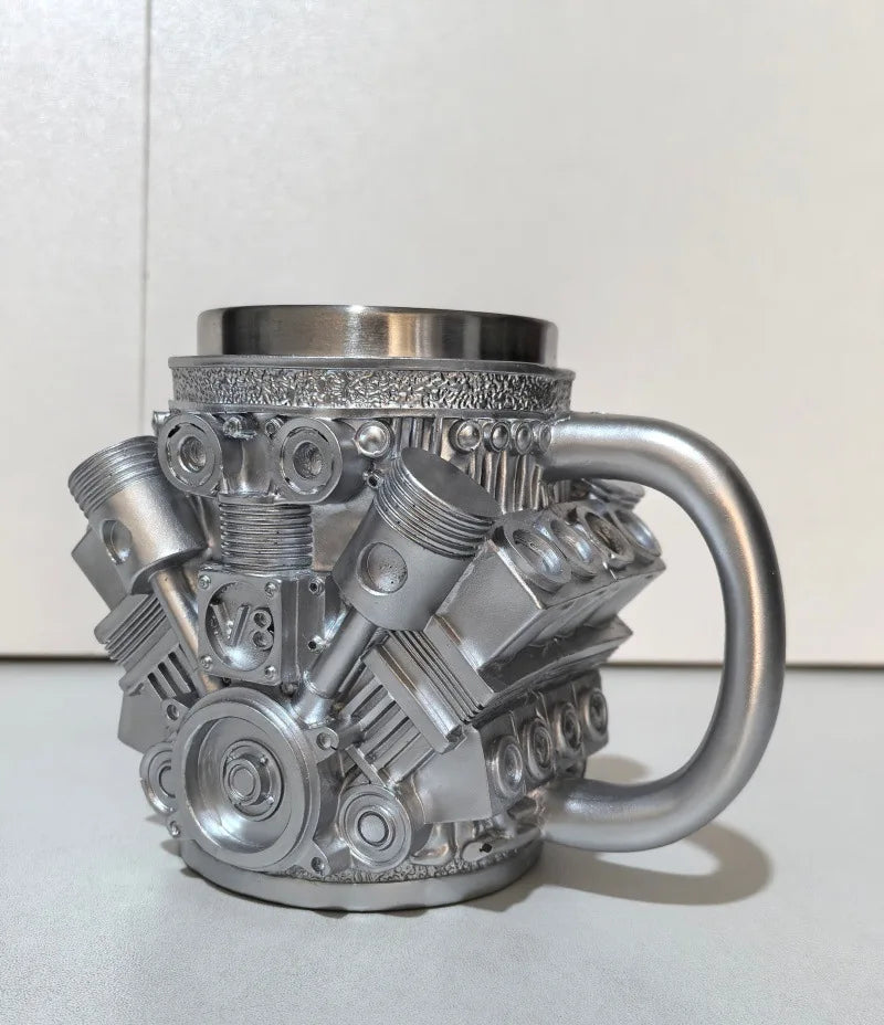 V8 Engines Stainless Steel Coffee Mug Creative Resin Water Cup Funny V6 Engines Wine Cup Coffee Cup Water Container Accessories