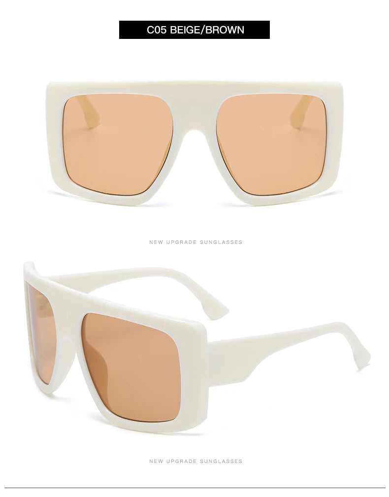 Protective Glasses Oversized Punk Square Sunglasses Y2K Unique Men Trendy Riding Sun Glasses Brand Outdoor New Eyewear UV400