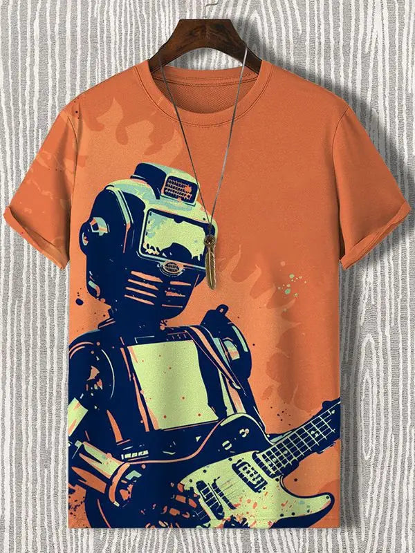 Astronaut T-Shirts Lion Robot Octopus 3D Print Men Women Short Sleeve T Shirt Tops Y2K Harajuku Oversized Tees Men's Clothing