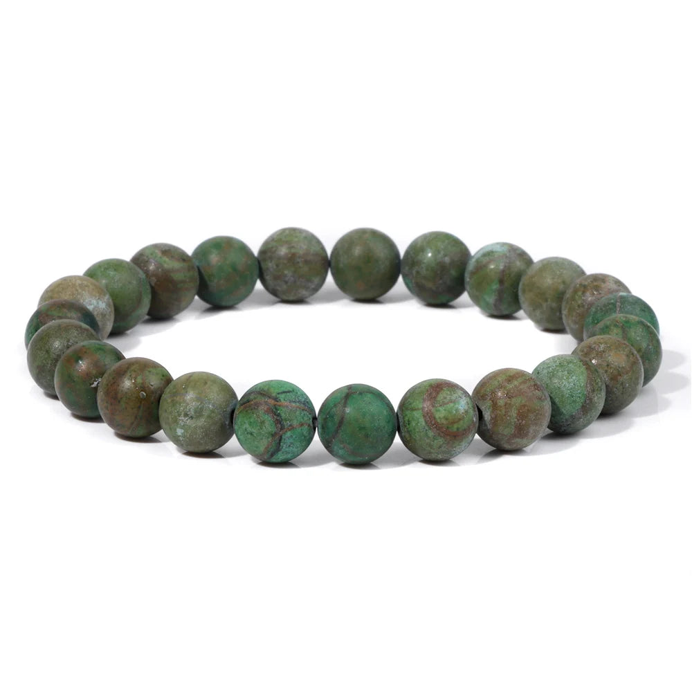 8mm Black White Natural Stone Bracelet Handmade Matte Opal Beaded Bracelets Energy Yoga Male Bracelet for Men Women Jewelry Gift