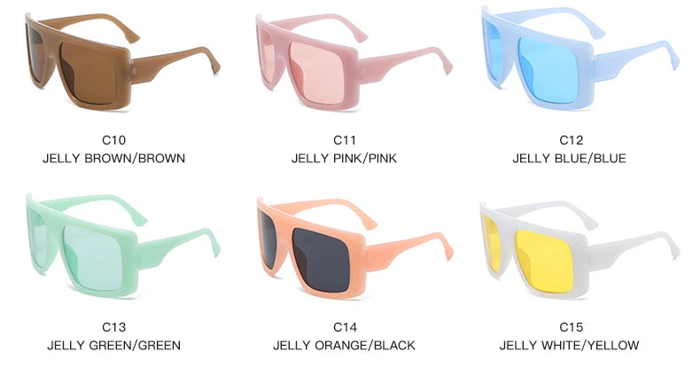 Protective Glasses Oversized Punk Square Sunglasses Y2K Unique Men Trendy Riding Sun Glasses Brand Outdoor New Eyewear UV400