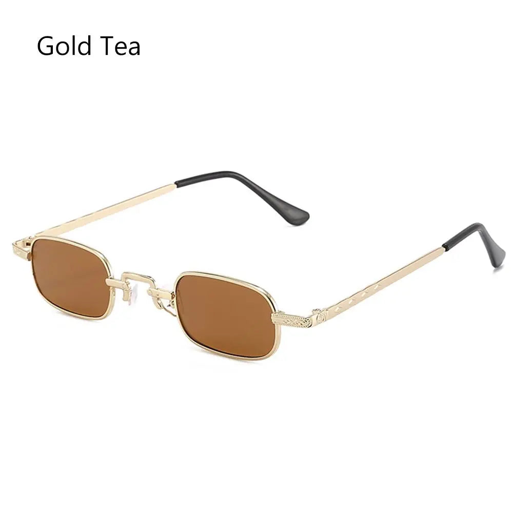 Retro Rectangle Sunglasses Women Brand Designer Small Metal Frame Square Punk Sun Glasses Men Fashion Vintage Oculos De Sol