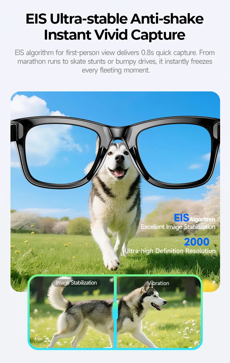 Multifunctional  Smart AI Camera Glasses with 8MP 140+ Languages Real-Time Translation Bluetooth Music 1080P Video Recording