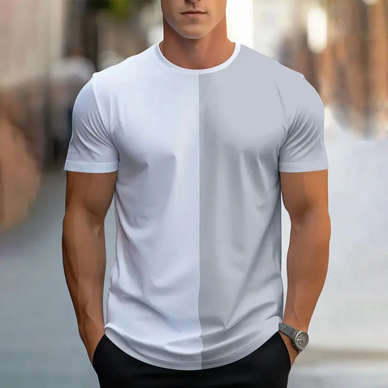 2024 New Fashion Innovative Math Formula Printed Men's Short Sleeve Summer Fresh Men Sports Fitness T Shirt Loose Round Neck Top