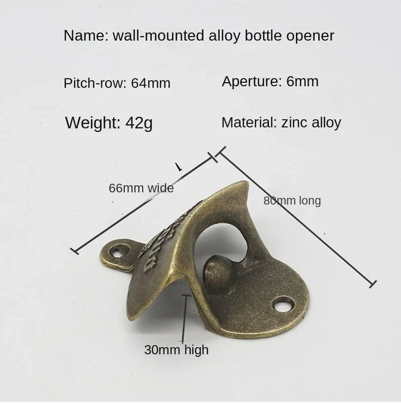 1pc Retro Corona Design Bottle Opener Wall Mounted Hanging Beer Opener DIY Tools Alloy Electroplating Process Bar Wall Decor