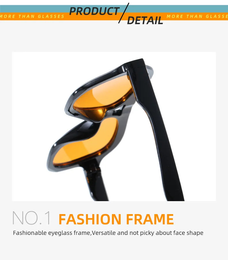 Retro Double Beam Sunglasses Women Brand Designer Glasses New Ins Fashion Personalized Gradient Eyewear Men Eyeglasses UV400