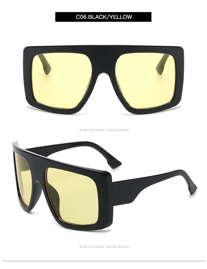 Protective Glasses Oversized Punk Square Sunglasses Y2K Unique Men Trendy Riding Sun Glasses Brand Outdoor New Eyewear UV400