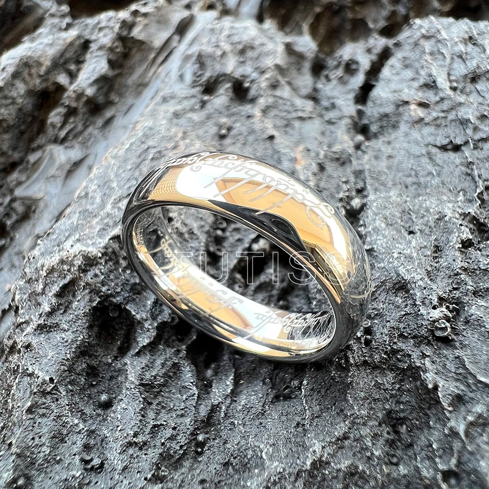 TUTISS 6/8mm Men Women Popular Engraving Ring Tungsten Wedding Band Domed Polished Stocks On Hand